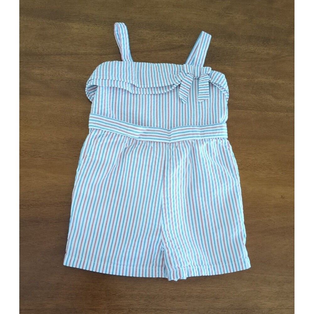 Hope & Henry Baby Girl Ruffle Edge 100% Organic Cotton Romper Size 12-18 GUC